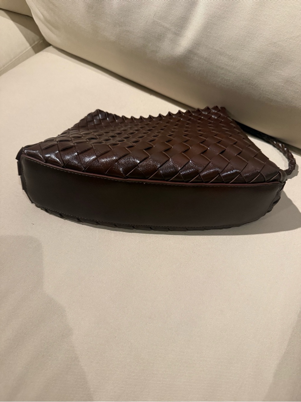 Anthropologie Calla Woven Leather Shoulder Bag - Chocolate - Picture 4 of 4